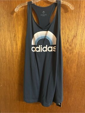 adidas Black Graphic Logo Tank Top